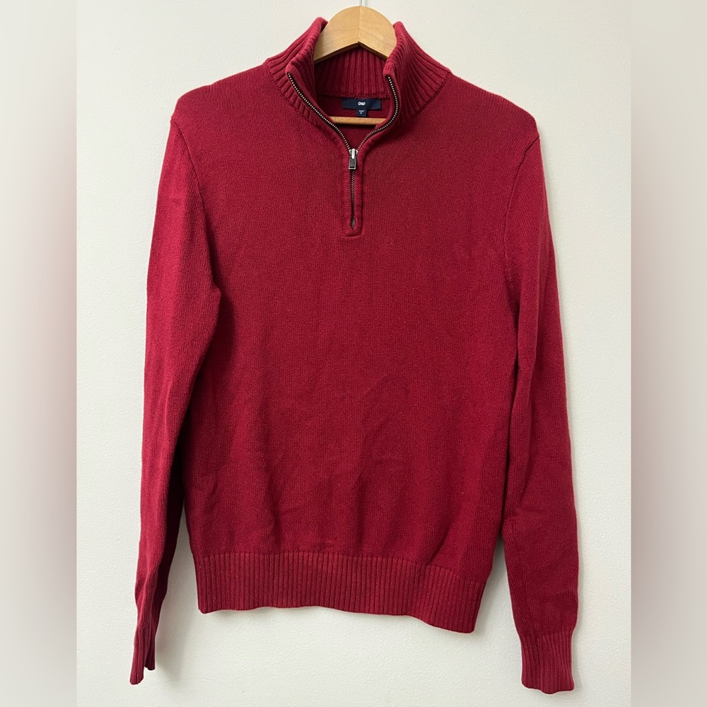 GAP Men's Red Zip-Up Sweater